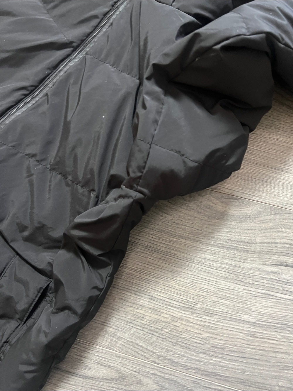 Zara Long Hooded Black Puffer Coat - Women - Picture 6 of 12